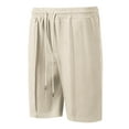 thumbnail image 4 of Mens Casual Shorts Drawstring Lightweight Breathable Summer Beach Swim Shorts with Pockets, 4 of 5