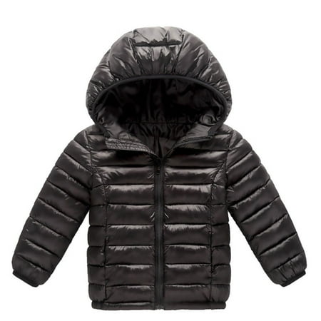 

Winter Child Kids Solid Color Hoodie Zipper Coats Keep Warm Jacket Clothes