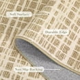 thumbnail image 2 of GlowSol 5'x7' Rugs for Living Room, Modern Abstract Area Rug Low Pile Non-Slip Geometric Stripes Carpet, Soft Foldable Bedroom Rug, Camel, 2 of 8