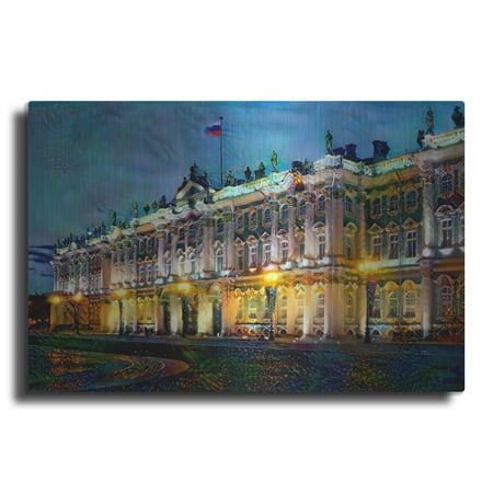 Luxe Metal Art 'Saint Petersburg Russia Hermitage Museum' by Pedro Gavidia, Metal Wall Art, 36"x24"