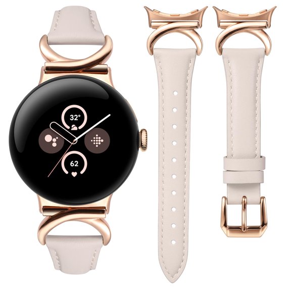 TOYOUTHS Leather Bands Compatible with Google Pixel Watch 3 (41mm)/Pixel Watch 2/Pixel Watch, Stylish Women’s Google Pixel 2 Watch Band with C-Shape Metal Buckle