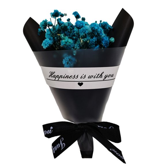Long-lasting Floral Decoration Gift Dried Flower Scented Babysbreath Paper Wrapped Letter Print Ribbon Bow Long-lasting Vivid Color Gift Box