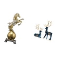 thumbnail image 5 of CoudarTitie Modern Resin Horse and Reindeer Figurine Art Craft Collectible Ornament for Centerpiece Shelf Living Room Office Home Decor Statue, 5 of 8