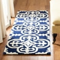 thumbnail image 3 of SAFAVIEH Chatham Amery Geometric Wool Area Rug, Dark Blue/Ivory, 5' x 5' Round, 3 of 10