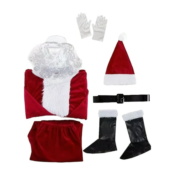 yingyy Cosplay Christmas Santa Claus Costume Set For Adult Santa Claus Clothes Classic Clothing XXL