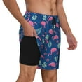 thumbnail image 3 of Fotbe Plants And Flamingos Men’s Swim Trunks Quick Dry Swim Shorts Board Shorts with Mesh Lining-XX-Large, 3 of 9