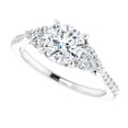 thumbnail image 3 of Seven Stone Solitaire Diamond Engagement Wedding Ring, Pave Set Solitaire With Accents Diamond Anniversary Ring, Cluster Diamond Ring, 14K White Gold Plated, 2.4 Ct Simulated Diamond, 3 of 5