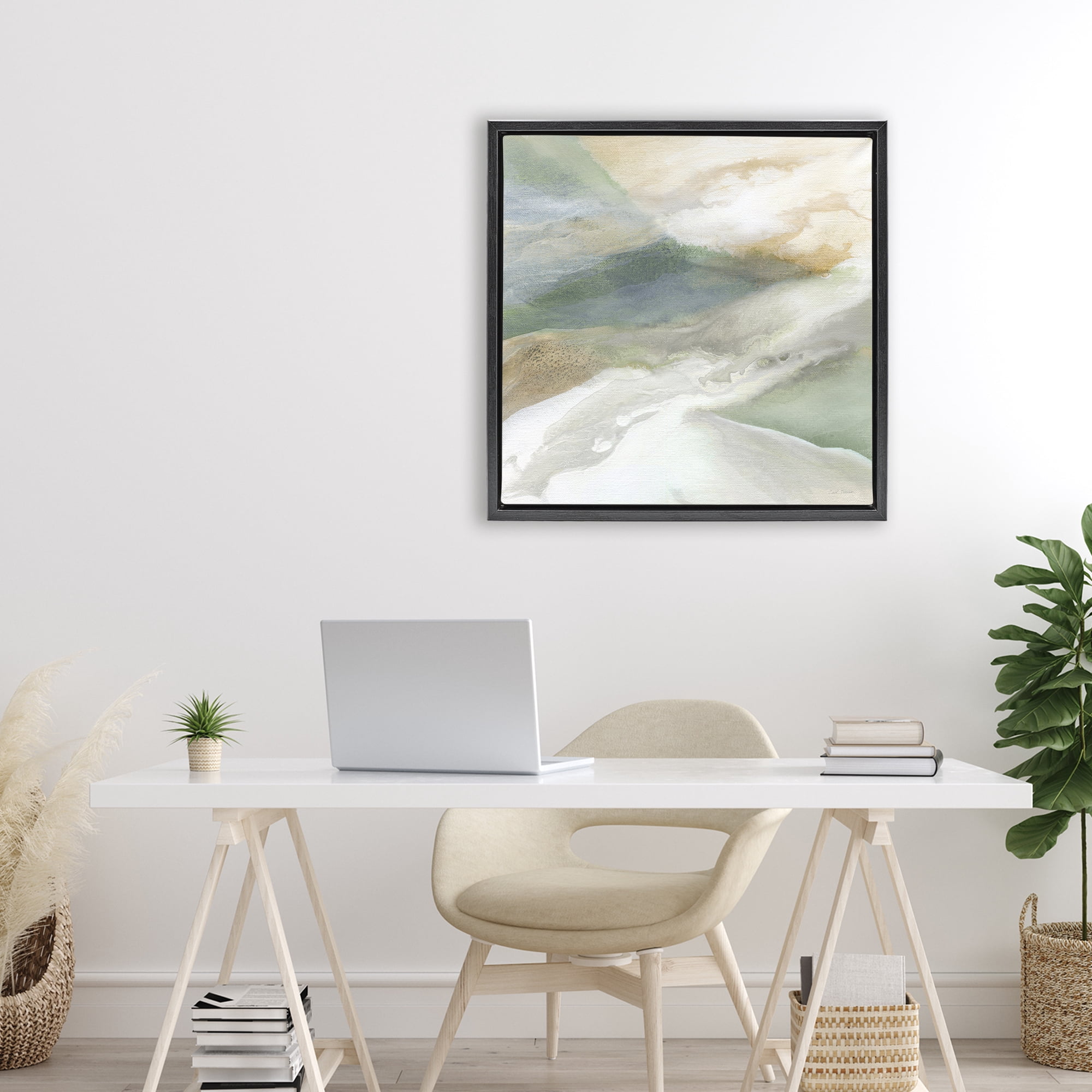 Stupell Industries Serene Mist Over Rolling Fields Black Framed Floater Canvas Wall Art, design by Carol Robinson