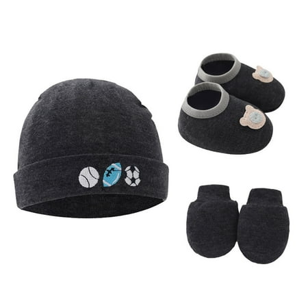 Up to 65% off SEMPAI Baby Comfort Hat Gloves Baby Shoes Baby Casual Hat And Gloves Three Piece Set Flash Deal