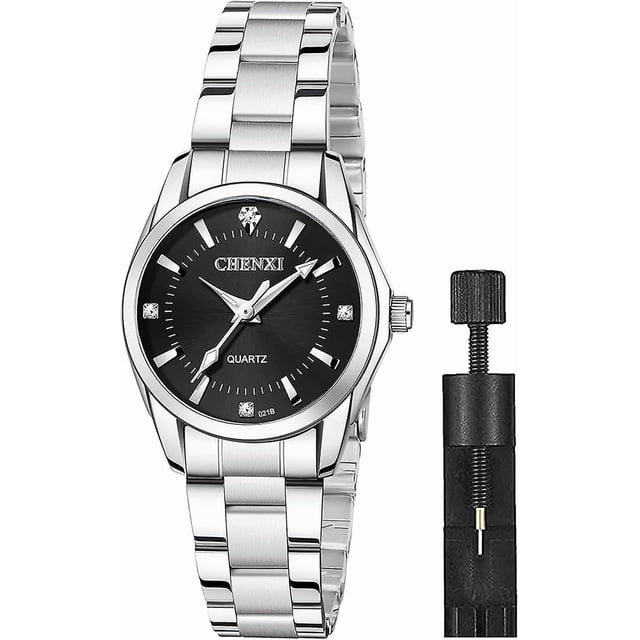 Silver Watches For Women,quartz Waterproof Fashion Ladies Watches With Classic Elegant Round Dial