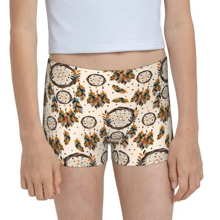 Pofeuu Retro Dreamcatcher Print Soft Cotton Girls Boyshort panties Toddler Underwear-Medium