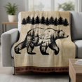 thumbnail image 2 of Brown Black Bear Blanket Soft Cozy Warm Throw Blanket for Couch, Plush Fuzzy Flannel Fleece Blankets for Sofa, Farmhouse Cabin Forest Vintage Bed Blankets Lightweight Gifts for Women, 50"x80", 2 of 9