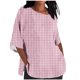 thumbnail image 1 of Tops Y Blusas de las Señoras Cortado 3/4 Manga Impresa Suelta Camisa Casual, Blusas para las Mujeres Casual, 1 of 4