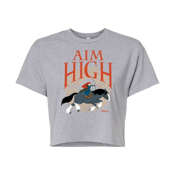Disney Brave - Merida Aim High Bow & Arrow - Juniors Cropped Cotton Blend T-Shirt