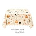 thumbnail image 2 of Cute Ghost Pumpkin Halloween Tablecloth, Floral Bow Printed Rectangular Scalloped Edge Decorative Table Cover for Diningroom Apartment Wedding, 2 of 7