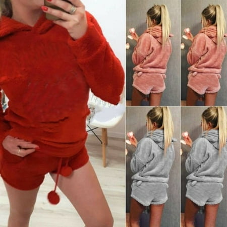 

Women Ladies Warm Sleepwear Long Sleeve Pajamas Sets Lovely Suits Winter Autumn