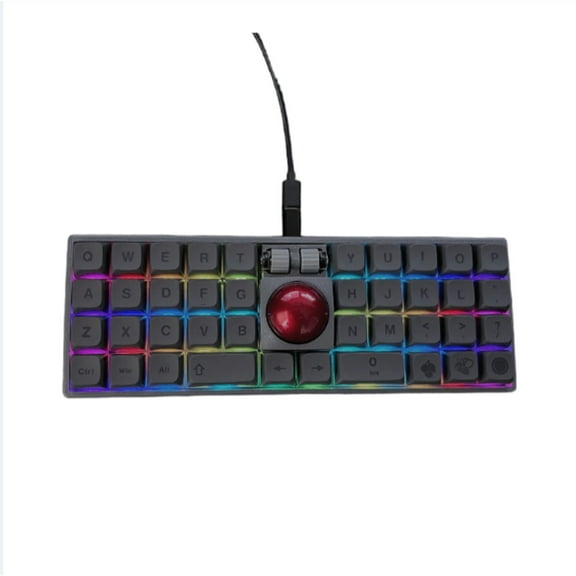 WK 40 BALL Small Configuration Trackball Keyboard Supports Via Key Changing, with Separate Mouse Left and Right Keys, Mechanical Keyboard Kit, Customized Ergonomic Game Accessories, MX with 2 Scroll