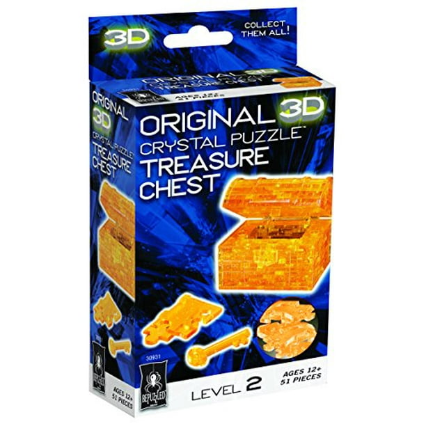 Original 3D Crystal Puzzle Treasure Chest Gold