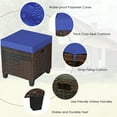 thumbnail image 4 of Patiojoy 2 Piece Outdoor Patio Rattan Ottoman Cushioned Wicker Stools Navy, 4 of 7