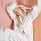 thumbnail image 1 of Hiloc-Pijama de satén con plumas para mujer, un solo pecho con pantalones de ropa de dormir, traje de casa con bolsillo, 2022, 1 of 4