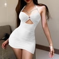 thumbnail image 2 of Lingerie for Women Set for Women Sheer Bodycon Dress Ruched Clubwear and Party Wear White L, 2 of 4