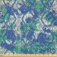 thumbnail image 2 of Ambesonne Abstract Fabric by the Yard Microfiber, Splashes Rhombuses Motif, 2 Yards, Blue Green Pale Peach, 2 of 2
