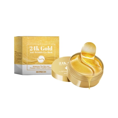 Alvantor 24K Gold Anti-Wrinkle Eye Patches - Hydrating Under Eye Mask for Dark Circles & Puffiness, 30 Pairs