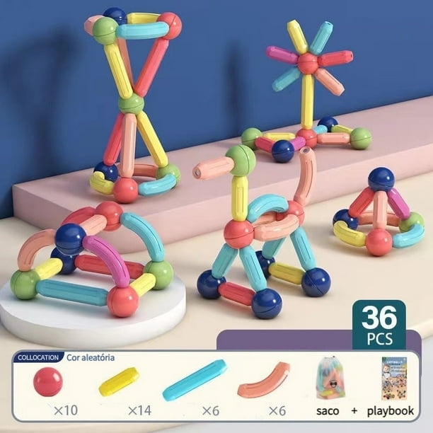 Jeu de construction magnétique – 64 pcs – Magasin de jouets et jeux  éducatifs en ligne