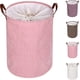 thumbnail image 2 of Cestas de lavandería de almacenamiento redondas plegables engrosadas, algodón (rosa) Ormromra LN-1050, 2 of 6