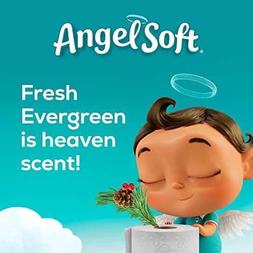 Angel Soft Toilet Paper, 8 Mega Rolls with Evergreen Scented Tube