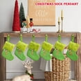 thumbnail image 4 of Christmas Stockings with Initials, 7.9" Large Embroidered Monogram Knit Christmas Green Plush Stocking,Xmas Stocking for Holiday and Family Stocking for Fireplace or Party Decoration, 4 of 8