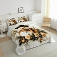 thumbnail image 3 of Manfei Happy Christmas Full Size Comforter Sets,Snowman Pattern Bedding Comforter Set,Rustic Flower Floral Bedding Sets For Girl,Luxury Bedroom Decor Reversible,3-Piece, 3 of 8