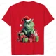 thumbnail image 1 of Señora Año Nuevo manga corta lindo gato estampado Tops moda mujer camisetas camisa tendencia gráfico Navidad regalo ropa femenina camiseta, 1 of 5