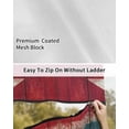 thumbnail image 6 of 4th of July RV Awning Sun Shade Screen 9'X15.3' 250 Years America Mesh Sunscreen Patriotic Star Retro Wood Grain Awning Shade Screen with Zipper UV Blocker Completed Kits for RV Motorhome Camper, 6 of 7