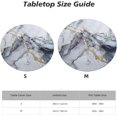 thumbnail image 3 of Grey White Gold Marble Round Tablecloth with Elastic Edge Table Cover Waterproof Reusable Table Cloth for Holiday Kitchen Party Patio,M(45"-52"), 3 of 6