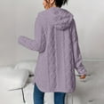 thumbnail image 4 of Gamivast Fleece Jacket Women Hooded Oversized Button up Long Sleeve Winter Coats Warm Fuzzy Cardigan Sweaters Trendy Side Split Outerwear with Pockets Cold Weather Jackets, 4 of 6