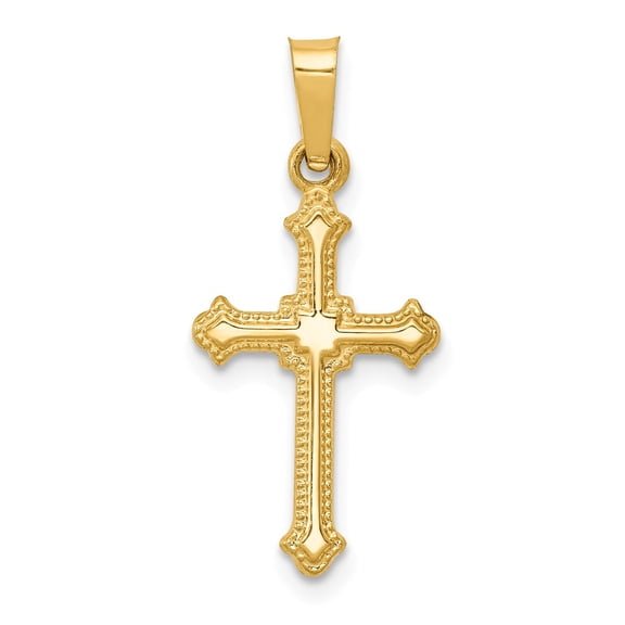 14K Yellow Gold Charm Pendant Themed Textured 23.85 mm 10.93