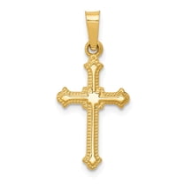 14K Yellow Gold Charm Pendant Themed Textured 23.85 mm 10.93