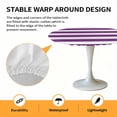 thumbnail image 6 of Classical Stripe Elastic Fitted Round Table Cover Purple Waterproof Outdoor Tablecloth for Holiday Party, Picnic, Patio & Dining Fits Tables Up to 55"-60", 6 of 8