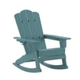 thumbnail image 2 of BizChair Adirondack Rocking Chair with Cup Holder, Weather Resistant HDPE Adirondack Rocking Chair in Blue, 2 of 11