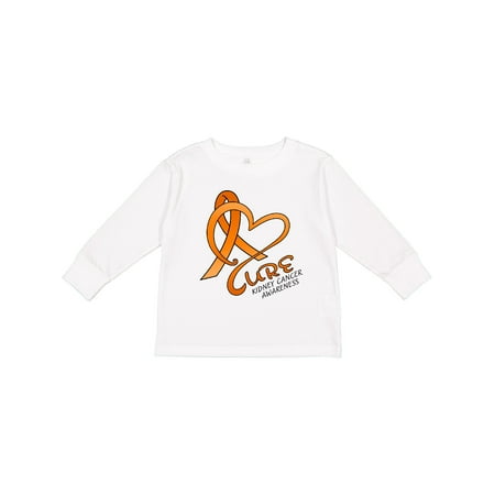 

Inktastic Cure- Kidney Cancer Awareness orange ribbon Boys or Girls Long Sleeve Toddler T-Shirt