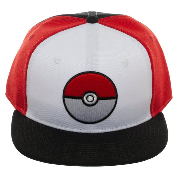 Pokemon Pokeball Adjustable Hat with Pre-Curved Bill