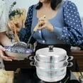thumbnail image 3 of 1 Set Vapor Coachadora Pot de vapor Vapor Vedicita Vegetal Mariscos Care de alimentos Vaporizador de cocción, 3 of 5