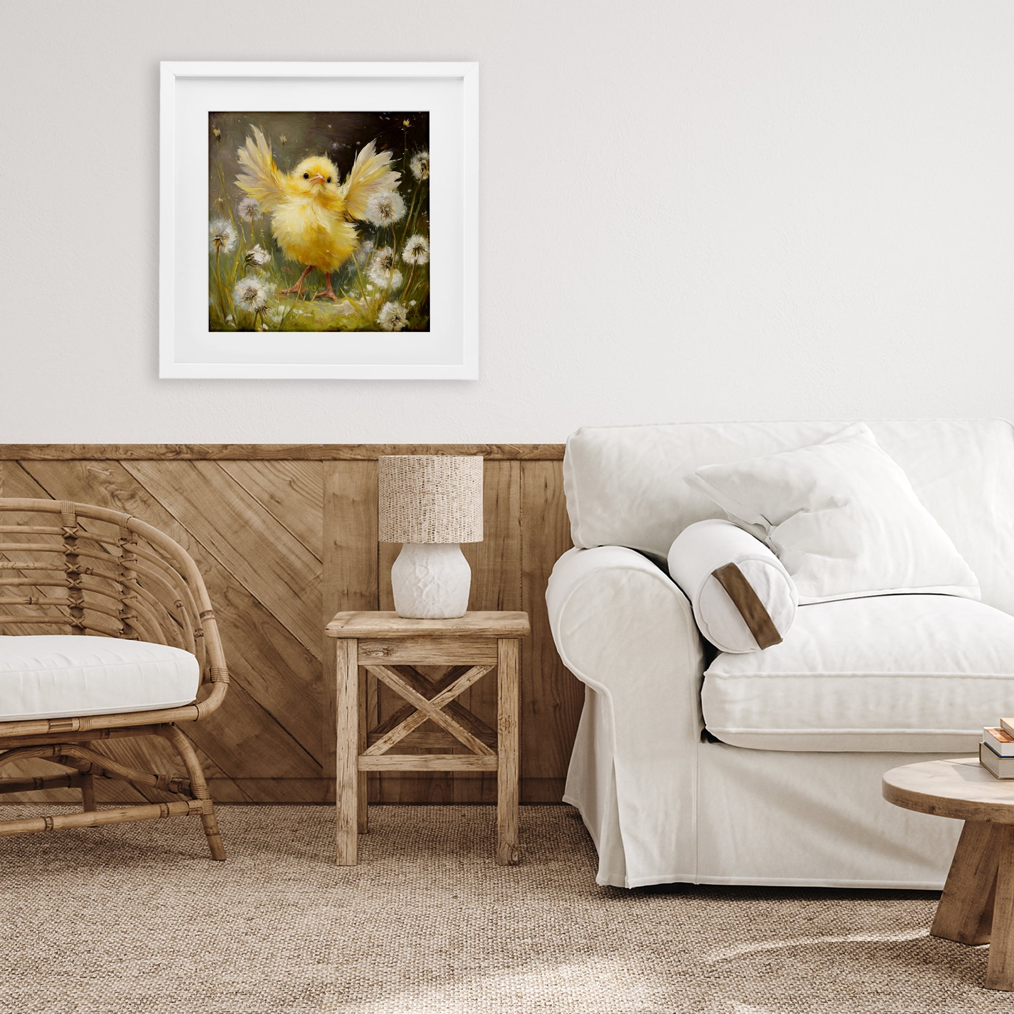 Stupell Industries Free As A Peep Chick White Framed Print Under Glass, design by Tina LeCour