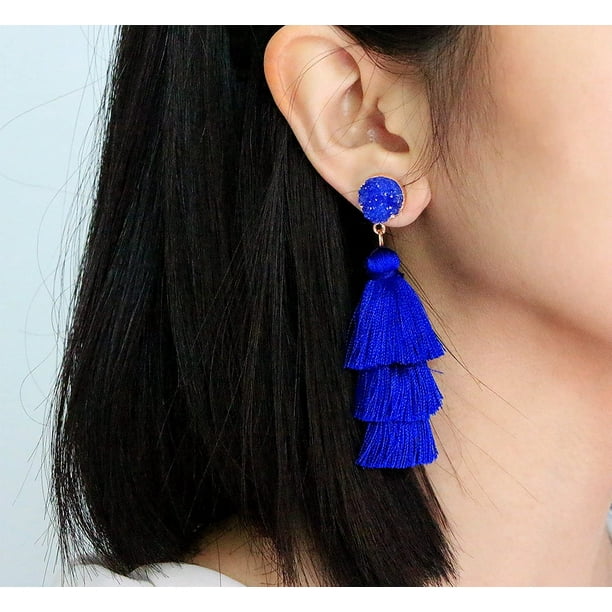 Druzy tassel best sale earrings