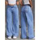 thumbnail image 2 of Pantalones vaqueros bordados con lazo for mujer Y2k, pierna recta, pantalones vaqueros de cintura alta, pantalones largos sueltos, pantalones adelgazantes, 2 of 4