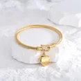 thumbnail image 4 of 14K Yellow Gold Golden Color Heart Pendant Bracelets For Women Men Simple Buckle Charm Bangle Bracelets Waterproof Jewelry, 4 of 5