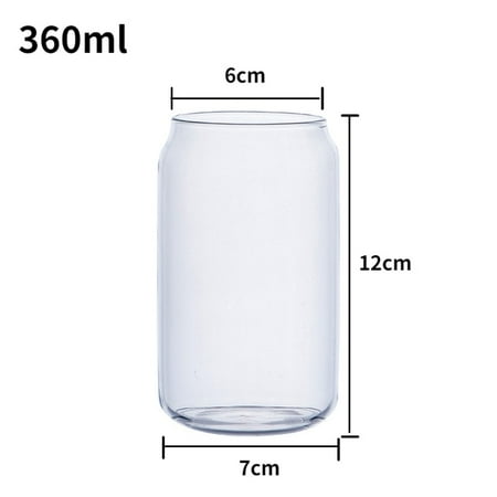 

DabuLiu 360/500ml Glass Cup Reusable Straw Coke Cup Transparent Water Juice Glass Beer Can Milk Coffee Mug Drinkware Kitchen Accessories
