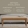 thumbnail image 4 of Maven Lane Elizabeth Traditional Upholstered Wood Bench, Antiqued Natural Finish, 4 of 7