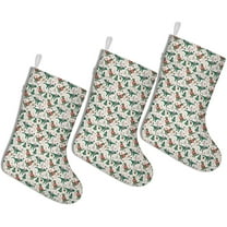 3 Pcs Christmas Stockings,Beige Christmas Dinosaur Pattern Stockings Christmas,14.8'' Xmas Stockings,Christmas Party Favors,Christmas Party Decorations,Christmas Stockings Personalized